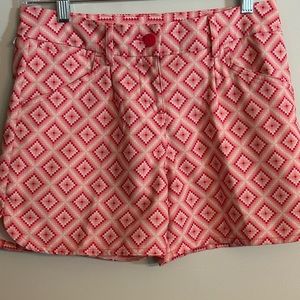 Puma Golf Shorts Pink And White Geometric Print